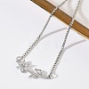 Adjustable Brass Micro Pave Clear Cubic Zirconia Box Chain Slider Bracelets BJEW-C156-09P-03-3