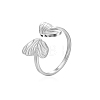 Stainless Steel Butterfly Adjustable Open Cuff Rings for Women OK2282-1-2