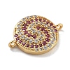 Rack Plating Brass Micro Pave Orchid & Clear Cubic Zirconia Vortex Connector Charms KK-A234-057G-2