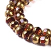 Electroplate Glass Beads Strands X-EGLA-Q128-04A-FP02-3