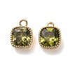 Brass Micro Pave Clear Cubic Zirconia Charms KK-B110-01G-02-1