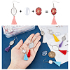   6Sets 6 Style Glass with Tassel Dangle Earrings EJEW-PH0001-10-3