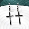 Cross 304 Stainless Steel Polymer Clay Rhinestones Hoop Earrings EJEW-G453-11P-01-1