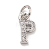 Initial Letter Brass with Cubic Zirconia Charms KK-Q814-26P-P-1