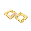 Rack Plating Square Brass Interlocking Clasps KK-Z070-28G-2