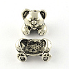 Bear Tibetan Style Alloy Combined Beads X-TIBE-R310-03AS-RS-1