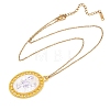 Ocean Theme Alloy Acrylic Shrimp Pendant 201 Stainless Steel Cable Chain Necklaces for Women NJEW-F369-01B-2