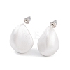 Drawbench Teardrop Brass Stud Earrings for Women EJEW-G391-08S-2