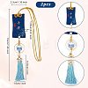 Olycraft 2Pcs 2 Colors Brocade Blessing Bag Pendant Decorations HJEW-OC0001-07-2