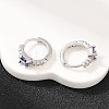 Brass Micro Pave Cubic Zirconia Hoop Earrings KK-Z166-12P-01-2