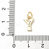 Brass Micro Pave Cubic Zirconia Charms KK-I382-03G-Y-3
