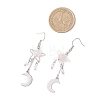 Moon Natural Rose Quartz Dangle Earrings EJEW-JE06776-02-4