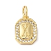 Real 18K Gold Plated Brass Micro Pave Clear Cubic Zirconia Pendants KK-L216-002G-X-1