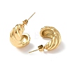 Ion Plating(IP) 304 Stainless Steel Croissant Stud Earrings for Women EJEW-G335-16G-2