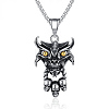 Halloween 304 Stainless Steel Devil Skull Pendant Necklaces for Men WG53C55-01-5