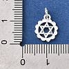 925 Sterling Silver Flower Star of David Charms STER-F059-02S-3