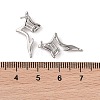 Brass with Cubic Zirconia Rhombus Stud Earrings Findings KK-B087-05P-3