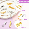 10Pcs 2 Colors Brass Fold Over Clasps KK-CJ0005-87-3