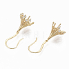 Brass Micro Pave Clear Cubic Zirconia Earring Hooks Findings X-KK-N232-27-NF-3