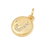 Brass Micro Pave Clear Cubic Zirconia Charms CU-CBA56CE-12G-J-2