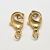 PVD Vacuum Plating Brass Lobster Claw Clasps for Jewelry Necklace Bracelet Making X-KK-I599-10mm-G-RS-1