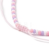 3Pcs 3 Color Glass Seed Braided Beaded Necklaces Set for Women NJEW-JN04117-6