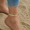 Double-layered Cobs Chain Anklets for Women WL6722-1