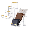 2Pcs 3-Tier Gold Edged Acrylic Minifigures Display Riser ODIS-WH0331-49B-1