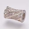 Brass Micro Pave Cubic Zirconia Beads ZIRC-G087-19P-2