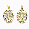 Brass Micro Pave clear Cubic Zirconia Pendants ZIRC-N039-169-NF-1