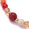 Glass Faceted Round Beaded Stretch Bracelets BJEW-JB10057-04-3