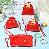 Satin Cloth Drawstring Pouches with Flower ST-CJ0048-001A-6
