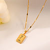 304 Stainless Steel Birth Flower Tag Pendant Necklaces for Women WG25FDF-01-1