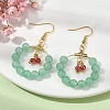 Imitation Jade Glass Beaded Ring Dangle Earrings EJEW-JE05568-4