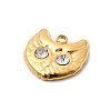 304 Stainless Steel Rhinestone Pendants STAS-P431-07G-2
