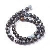 Assembled Synthetic African Pyrite and Flower Amazonite Beads Strands G-D0006-C14-8mm-2