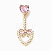 Valentine's Day Brass Micro Pave Colorful Cubic Zirconia Pendants KK-E802-09G-1