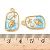 304 Stainless Steel Enamel Pendants STAS-I346-05G-06-3