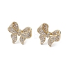 Bowknot Brass Stud Earrings EJEW-M245-05G-2