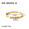 304 Stainless Steel Pave Cubic Zirconia Bangles FS-WG09E60-37-1