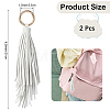 2Pcs PU Leather Tassel Pendant Keychains FIND-CL0002-41C-2
