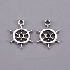 Tibetan Style Alloy Helm Pendants TIBEP-16625-AS-NR-1