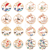 32Pcs 8 Style Rack Plating Alloy Enamel Pendants ENAM-SC0002-77-1