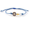 Brass Enamel & Plastic Pearl  Beads Braided Bead Bracelets for Women EY6397-4-1