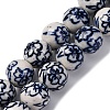 Handmade Blue and White Porcelain Beads Strands PORC-I027-01D-1