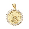 Brass Micro Pave Clear Cubic Zirconia Pendants KK-Z150-22G-06-1