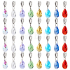 32Pcs 8 Colors Glass European Dangle Charms PALLOY-PH01854-1