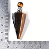 Natural Tiger Eye Faceted Cone Openable Perfume Bottle Big Pendants G-L524-18P-08-4