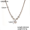 304 Stainless Steel & Shell Pearl Round Graduated Beaded Necklaces NJEW-OY002-32-2