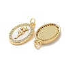 Brass Micro Pave Clear Cubic Zirconia Pendants KK-B083-20G-01-2